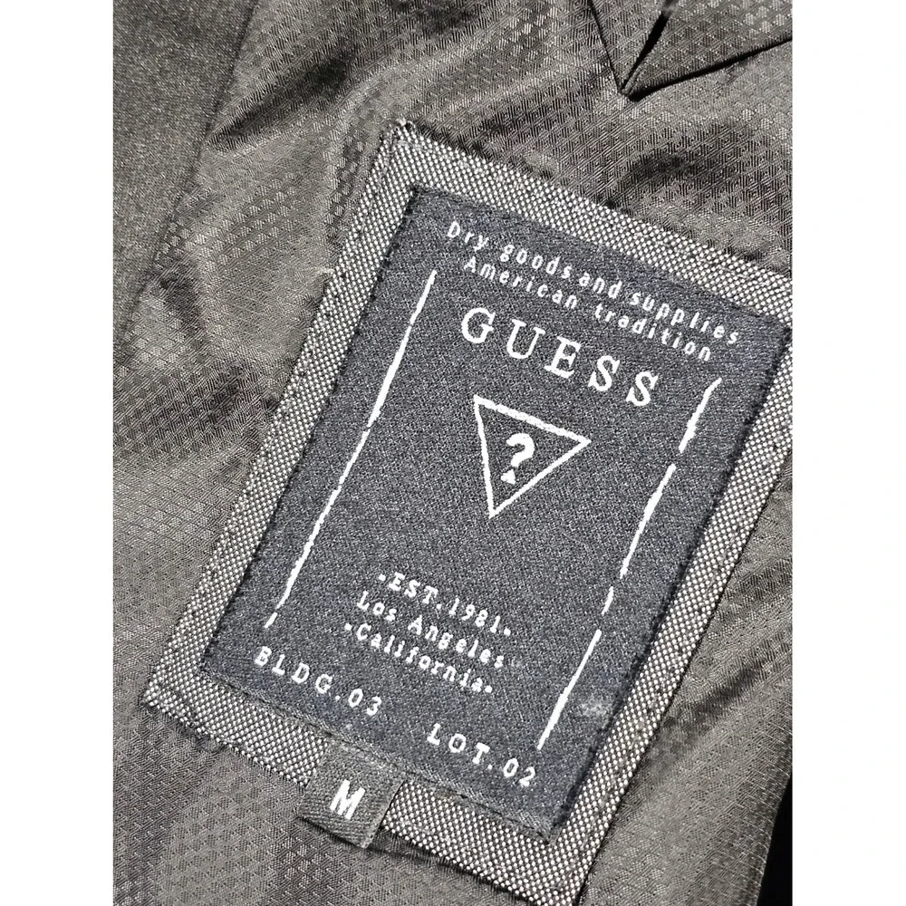 Guess‎ Mens Gray Two-Tone Single Button Slim Fit Blazer Jacket Metallic Sheen